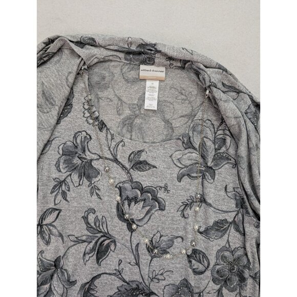 Alfred Dunner Women's Sweater Size 1X Gray Floral Print 2-For Cardigan - Picture 7 of 16